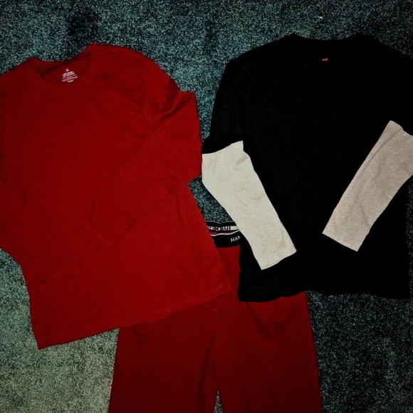 💰3 for 15💰 Hanes Separates-2 Tops-1 Pant-black/grey/maroon-M - Picture 8 of 8